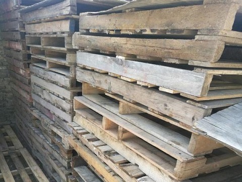 Waste wooden pallets